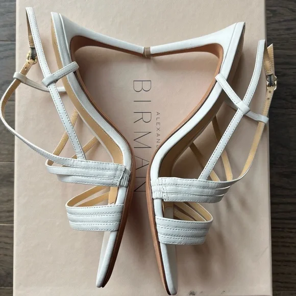 New with box Alexandre Birman strappy 75 white leather sandals 37.5/US7.5 - Picture 4 of 7